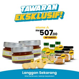 3x Olivie Power Up (100g) + 3x Madu Kyrgyzstan (50g) & PERCUMA 3x Olivie Plus Mini (50ml) + OPU Spoon